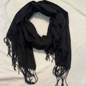 COPY - Bundle three large new scarves. With tassels at ends. Cream gray and blu…